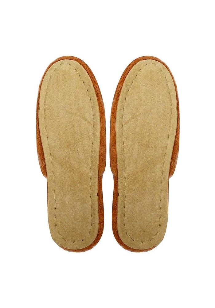 DAISO Unisex Backless Slippers - Memory Foam - Fluffy - Orange - US 5-7, EU 36-39.5 - Image 3